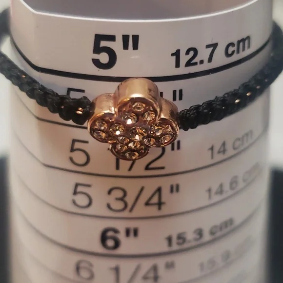 Rose Gold Clover Pave Adjustable Bracelet - Picture 5 of 6